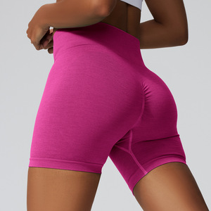 Shorts de yoga taille haute push-up sans coutures en Spandex/Polyester écologiques pour femmes avec cordon de serrage pour la gym et le sport 2026 - Product Image 3