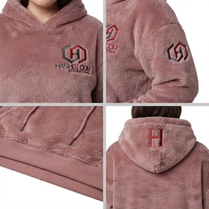 Hashbloom International <b>Women's</b> Plus Size XL <b>Teddy</b> <b>Fleece</b> 100% Polyester Sherpa Fluffy Pullover Printed Hoodie Winter Autumn - Product Image 4