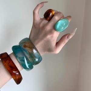 Elegant <b>Resin</b> Jewelry Bracelet for Women Handmade Design Stylish <b>Resin</b> Bangles Set Vintage Accessories Handicraft Home Party - Product Image 3