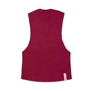 Men's Burgundy Sleeveless O-Neck Knitted Tank Top Casual Solid Color Workout Vest Plain Dyed Style <b>Singlet</b> Plus Size Muscle Body - Product Image 2