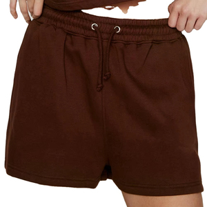 Ensemble short 2 pièces pour femme, col rond, manches courtes, couleur unie, tricoté, respirant, coupe ample, au-dessus du genou, avec poche - Product Image 6