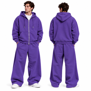 Conjunto Deportivo de Invierno para Hombre de Alta Calidad, 2 Piezas, Felpa Gruesa, Tallas Grandes, Sudadera con Cremallera Completa - Product Image 3