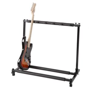 Supporto per Chitarre Pieghevole in Tre Parti in Metallo Nero Flessibile e Multiplo - Product Image 4