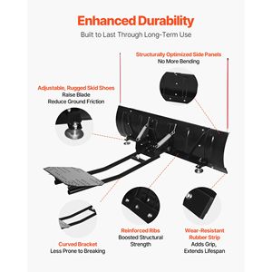 Kit Lama Spazzaneve Regolabile da 43 Pollici/72 Pollici di Larghezza, Montaggio Universale Facilmente Staccabile con Gomma Antiscivolo per Spazzare, Parti Universali - Product Image 5