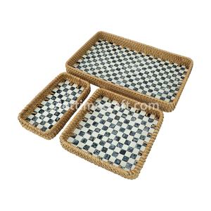 Juego de Bandejas de Ratán Vintage en Forma de Corazón Tejidas, Diseño Brillante de Madreperla, Almacenamiento Multifuncional Ecológico, Tamaños Personalizados Disponibles - Product Image 3