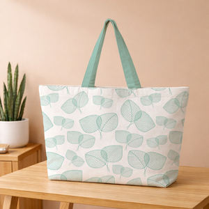 Sac fourre-tout en tissu de coton, sac de courses réutilisable et durable avec longues poignées, facile à transporter pour un usage quotidien - Product Image 1