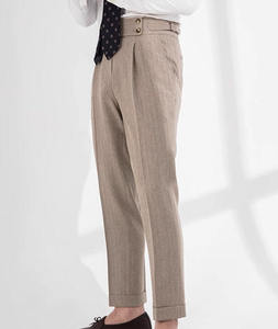 Pantalones de Traje para Hombre, Corte Slim Fit, Elásticos, Casuales, con Cordón, Cintura Alta, Diseño Retro, Estilo Británico, Venta al Por Mayor - Product Image 2