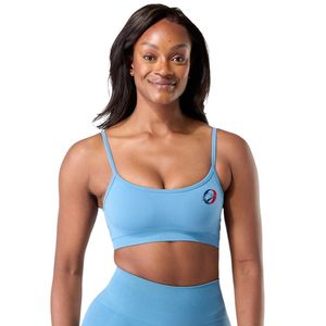 Light <b>Blue</b> Women's Seamless Athletic Sports <b>Bra</b> Stretch Performance <b>Bra</b> for Workout Yoga Gym Running Fitness - Product Image 1