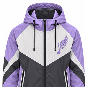 Windbreaker <b>Jacket</b> for <b>Men</b> <b>Lightweight</b> Outdoor Training Water Resistant Full Zip Hooded Sportswear Wholesale Sportswear Supplier - Product Image 3