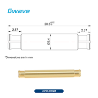 Adaptateur RF Gwave GPO-KK28 à ondes millimétriques haute fréquence, femelle CuBe DC-18GHz, longueur 28,3 mm, plaqué or, 50 Ohm, conforme RoHS