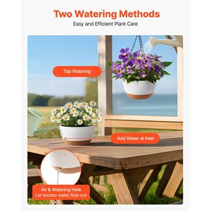2 confezioni da 10 pollici fioriere sospese per interni ed esterni cesti appesi per vasi di fiori - Product Image 6
