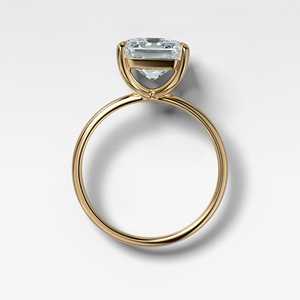 3 Carat 1.25mm Asscher Cut Lab Grown Diamond Solitaire <b>Ring</b> 14K Solid <b>Gold</b> <b>Dainty</b> Ultra Thin Band Engagement <b>Ring</b> For Women's - Product Image 3