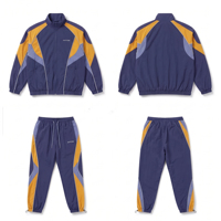 Ensemble de survêtement décontracté à capuche pour homme grande taille avec logo personnalisé, veste coupe-vent vintage et pantalon, 2 pièces