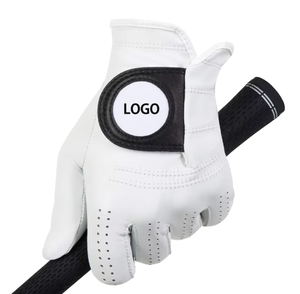 Gant de golf en cuir blanc, longueur poignet, respirant, style sportif, pour usage sportif - Product Image 1