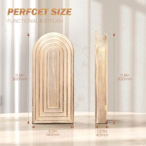 Ensemble de 2 vases muraux en bois de pin pour décoration de ferme - Jardinières suspendues pour l'intérieur, chambre, salon, salle de bain ou bureau - Product Image 2