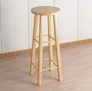 Modern Wooden Bar <b>Stool</b> Durable Kitchen Counter Chair Home Bar Furniture High Quality Wood Base - Product Image 3