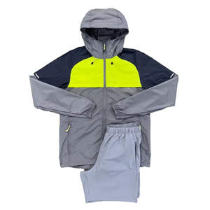 Meilleurs fabricants de survêtements personnalisés à deux pièces avec fermeture éclair, réfléchissants, en polyester et nylon, coupe-vent pour hommes - Product Image 1