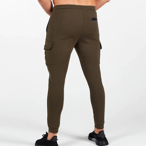 <b>Men's</b> Olive <b>Green</b> <b>Cargo</b> Joggers Gym Wear Mid Waist Drawstring Casual <b>Pants</b> With Side Pockets Regular Fit Training Athletic Wear - Product Image 2