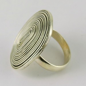 Todo lo que es plateado! Anillos de Plata de Ley con Forma Ovalada y Piedras Preciosas, Engaste de Bisel, Estilo Bohemio Cristiano para Boda o Compromiso - Product Image 2