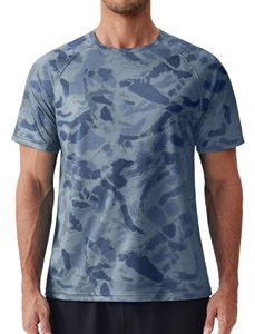 <b>Men</b> Athletic Swimming Short Sleeve <b>Stretch</b> Fit Water Sports Shirt for Swimming Breathable Protection Beachwear Apparel - Product Image 1