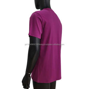 Camisetas de verano de color morado para hombre, ropa informal, manga corta, poliéster y algodón, precio económico, cuello redondo. - Product Image 4