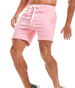Shorts Bermuda Homme Couleur Unie en Nylon/Acrylique Taille Haute Élastique avec Cordon de Serrage Décontracté Respirant Tissu Peigné - Product Image 3