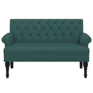 Banc en tissu polyester vert foncé à 100 %, en bois de caoutchouc massif avec contreplaqué pour meubles de salon - Product Image 3