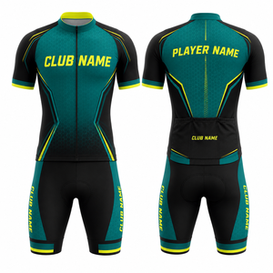 Conjunto de Jersey de Ciclismo Personalizado para Hombre, Transpirable, de Poliéster, con Sublimación, Nombre del Club, Nombre del Jugador, Diseño de Manga Corta - Product Image 1
