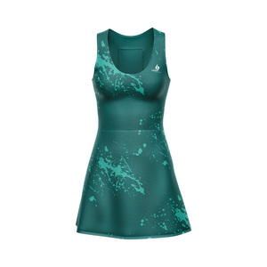 Robe de tennis sans manches personnalisée pour femme, imprimé intégral, anti-humidité, style une pièce, impression numérique, col rond, vêtements de golf - Product Image 3