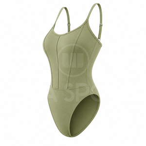 Maillot de bain une pièce haut de gamme en tissu tissé, coupe haute, pour femme, avec logo personnalisé, séchage rapide, respirant, écologique, pour l'été et la plage - Product Image 4