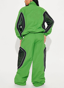 Custom Winter Solid Nylon Blank Jacket Tracksuit Windbreaker 2-Piece Streetwear Outdoor <b>Zip</b>-Up Set Men Hoodie <b>Trouser</b> - Product Image 3