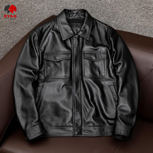 Chaqueta de cuero con tela transpirable de diseño personalizado Ryan Pro Gear para hombre, impresión de logotipo personalizado, corte regular. - Product Image 1