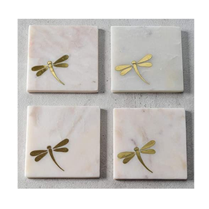 Posavasos de Mármol Ecológicos Contemporáneos, Duraderos, Lavables, de Piedra Natural Redonda, Decoración de Mesa India, Tapetes y Almohadillas Acogedoras - Product Image 2