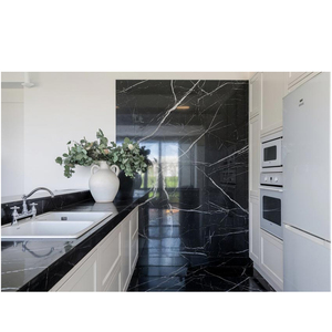 Losas Grandes de Piedra Natural Pulida con Vetas Blancas, Mármol Negro Nero Marquina - Product Image 3