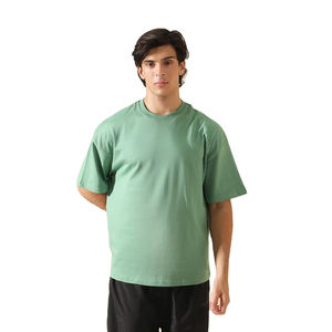 เสื้อยืดโอเวอร์ไซส์ทรงยาวสำหรับผู้ชาย ผ้าคอตตอนหนา สไตล์สตรีทแวร์  รับสกรีนโลโก้ตามสั่ง - Product Image 4