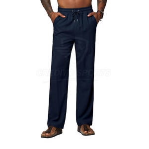 Pantalon slim tendance pour homme avec détails poches latérales, pantalon moderne pour jeune homme, couleur unie, pantalon simple pour homme en vente - Product Image 4