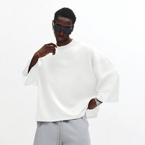 Men's Cotton French Terry Knitted Eco-Friendly Breathable Heavy Weight Oversized <b>Drop</b> Shoulder Streetwear Pullover Sweatshirts - Product Image 3