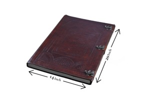 Grand carnet en cuir pleine fleur fait main, motif arbre gaufré, style rustique, pour journal intime et croquis - Product Image 2