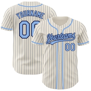 Vente en gros de maillots de baseball authentiques bleu clair à rayures fines personnalisés OMMIZ INDUSTRY, best-sellers - Product Image 1