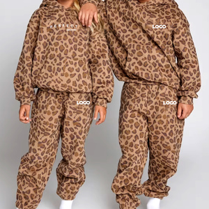 Sudaderas con Capucha de Manga Larga para Bebés, 100% Algodón, 500GSM, Gruesas, Invierno, Estampado de Leopardo, Ecológicas, Personalizadas, Casuales, Unisex, Talla Grande - Product Image 2