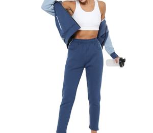 ชุดวอร์มผ้าฝ้ายผสมโพลีเอสเตอร์ ระบายอากาศได้ดี หนานุ่ม สำหรับฤดูหนาว มีฮู้ด ไซส์ใหญ่ ลายเรียบ สำหรับผู้หญิง ขายส่งเสื้อผ้า - Product Image 2