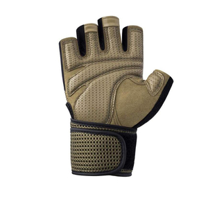 Gants de fitness demi-doigts en maille respirante pour entraînement en salle de sport, unisexe, avec support de poignet, vert olive - Product Image 4