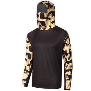 Sweat à capuche bleu clair pour garçons avec imprimé basse, protection anti-UV UPF 50, respirant, pull à manches longues pour activités de plein air - Product Image 4