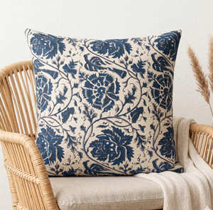 Housse de coussin décorative traditionnelle indienne à motifs floraux marron, style farmhouse pour salon - Product Image 3