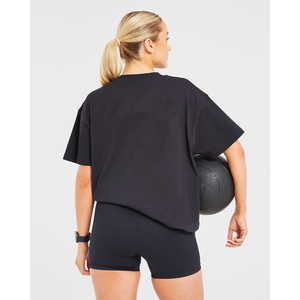 Breathable Quick Dry <b>Polyester</b>/Cotton Women's Short Sleeve T-Shirts Comfortable Summer Fitness Best Selling Women T Shirts - Product Image 3