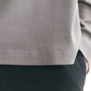 เสื้อยืดแขนยาวทรงหลวม ผ้าคอตตอนผสมน้ำหนักเบา เสื้อผ้าลำลองสำหรับออกกำลังกาย รับผลิตตามสั่ง แบรนด์ส่วนตัว OEM ODM ขายส่ง - Product Image 6
