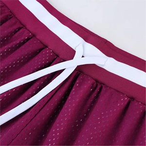 Pantalones Cortos de Baloncesto para Hombre con Estampado de Llamas, Malla Transpirable, Cordón Ajustable, Estilo Deportivo, Color Granate, Naranja y Blanco - Product Image 4