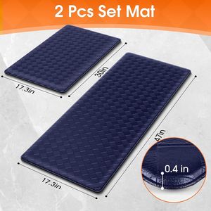 2pcs Kitchen Rugs Anti-Fatigue Cushioned Kitchen Mats Non-Slip Standing <b>Desk</b> Mat Waterproof Kitchen Flooring - Product Image 6