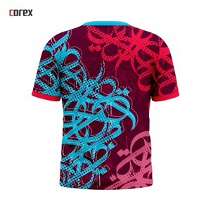 Maillot formel en polyester respirant pour homme, col rond, manches courtes, avec logo personnalisé en calligraphie imprimé par sublimation - Product Image 2