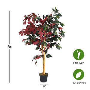 Albero di Ficus Artificiale Alto 1,2 Metri con Vaso da Vivaio - Product Image 5